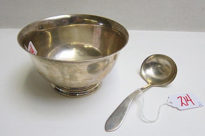 Appraisal: CARTIER STERLING SILVER BOWL AND SAUCE LADLE pieces the footed