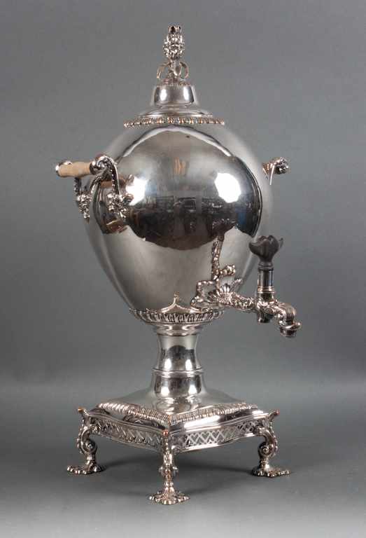 Appraisal: English Sheffield silver-plated copper alloy hot water urn first half