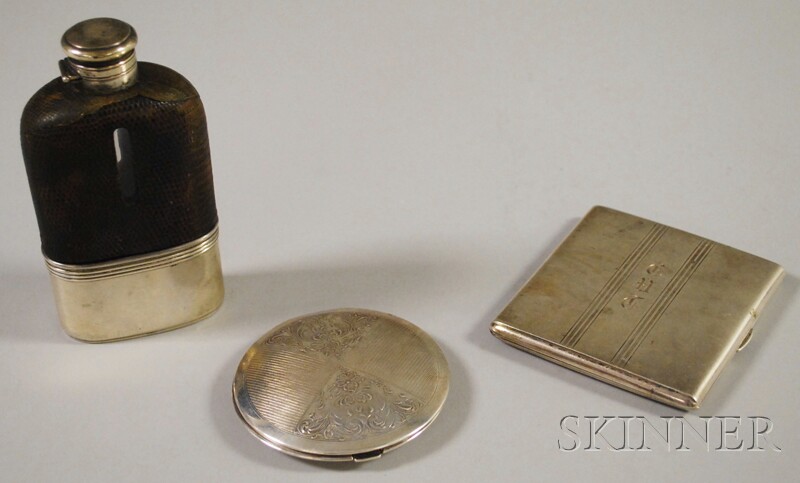 Appraisal: Three Sterling Silver Personal Items a round Birks compact an