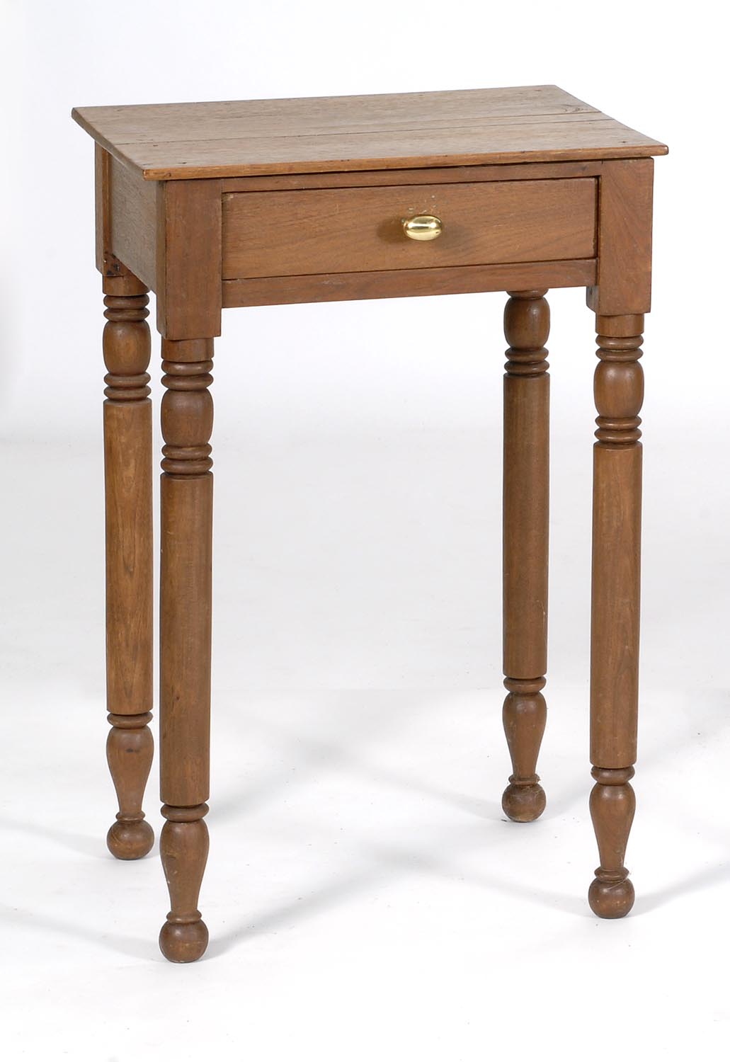 Appraisal: TH CENTURY ONE-DRAWER WORK STAND in walnut With turned legs