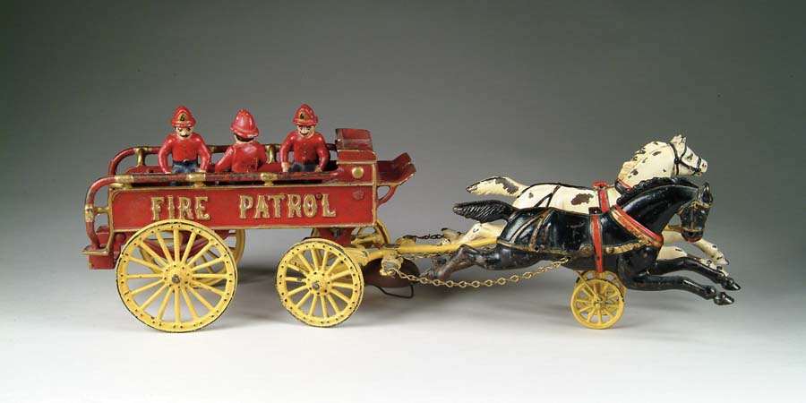 Appraisal: HUBLEY HORSE DRAWN FIRE PATROL Patrol wagon painted in fire