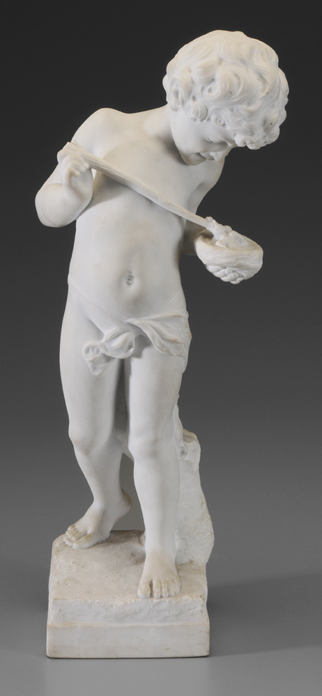 Appraisal: Italian School early- th century Putto Feeding a Bird unsigned