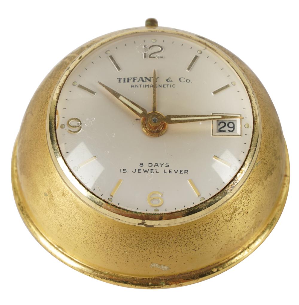 Appraisal: TIFFANY CO ALARM DESK CLOCKsigned to dial Tiffany and Co