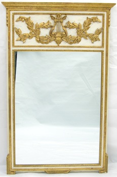 Appraisal: A Trumeau Mirror A French style trumeau mirror white painted