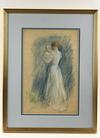 Appraisal: COLORED PENCIL DRAWING - Standing Mother Holding Infant by Joseph