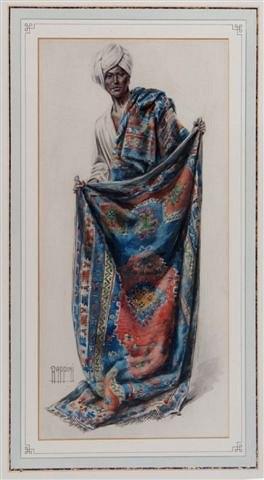 Appraisal: VITTORIO RAPPINI - - The carpet vendor signed watercolour x