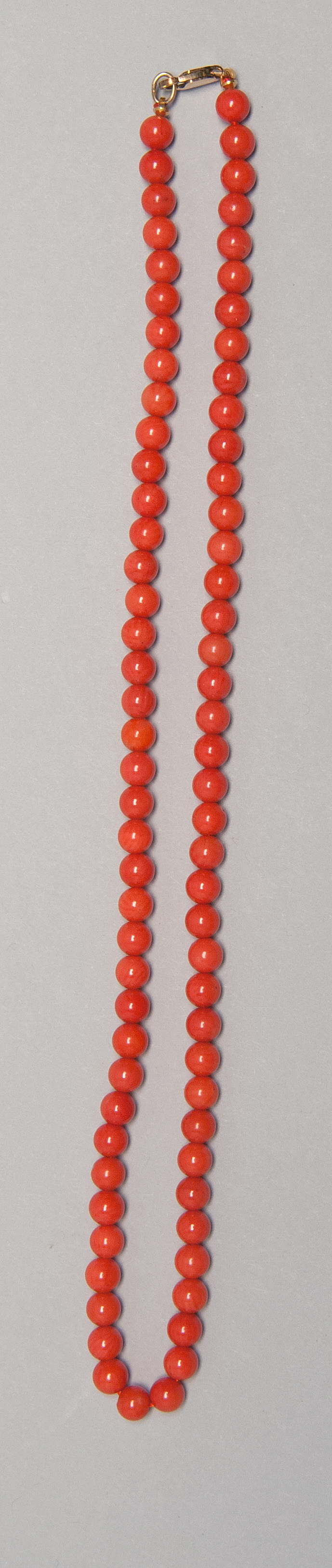 Appraisal: CORAL BEAD NECKLACE Length cm ConditionUndamaged