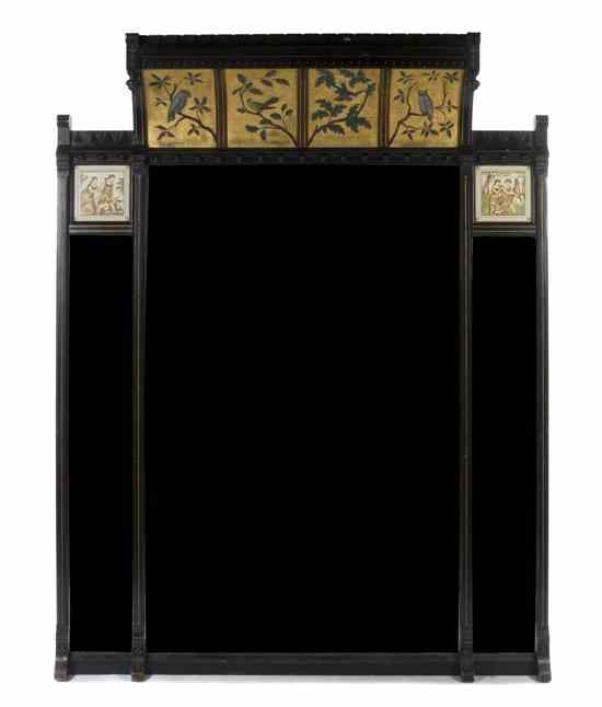 Appraisal: An English Aesthetic Movement Ebonized Wood Pier Mirror circa the