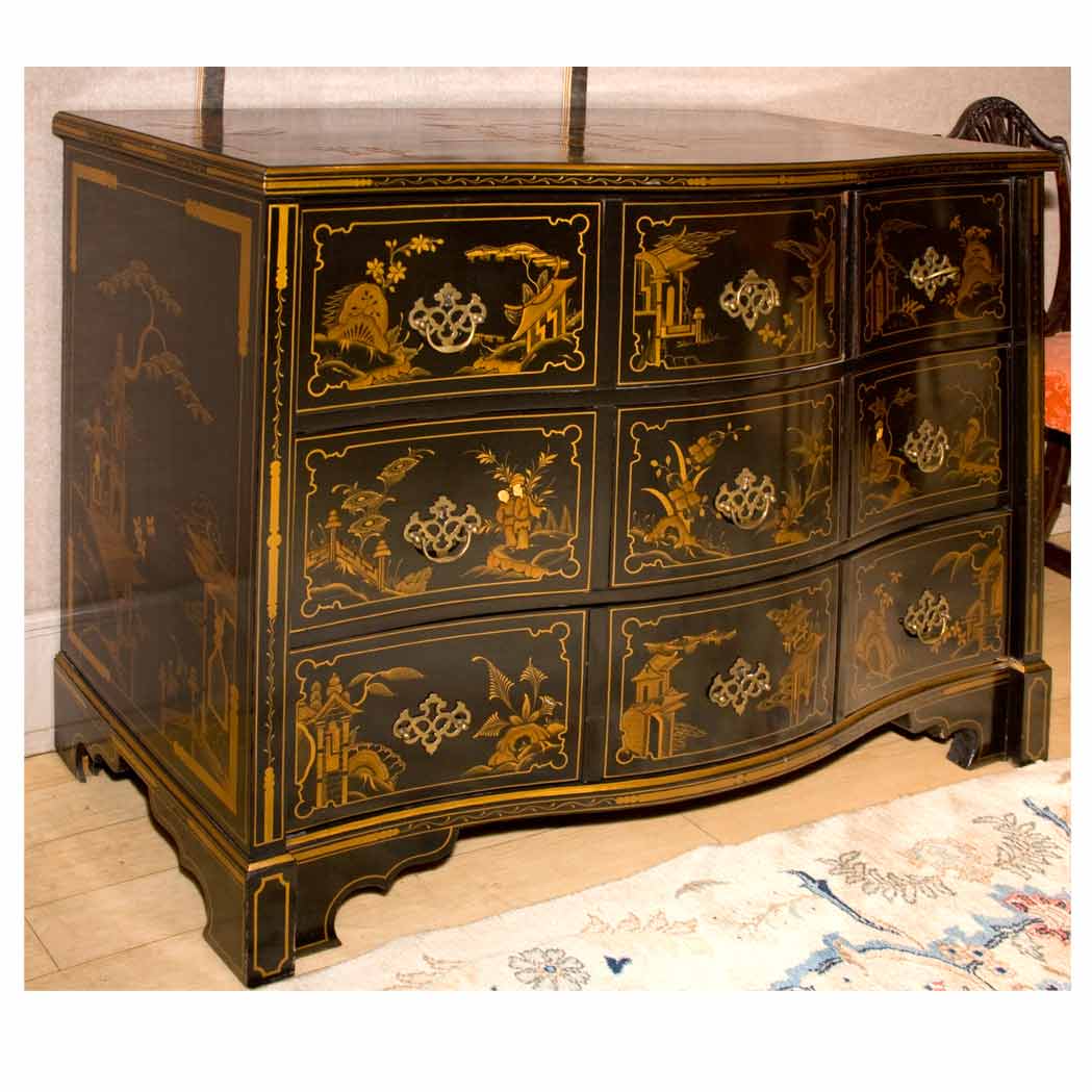 Appraisal: Regency Style Chinoiserie Decorated Chest of Drawers Height inches width