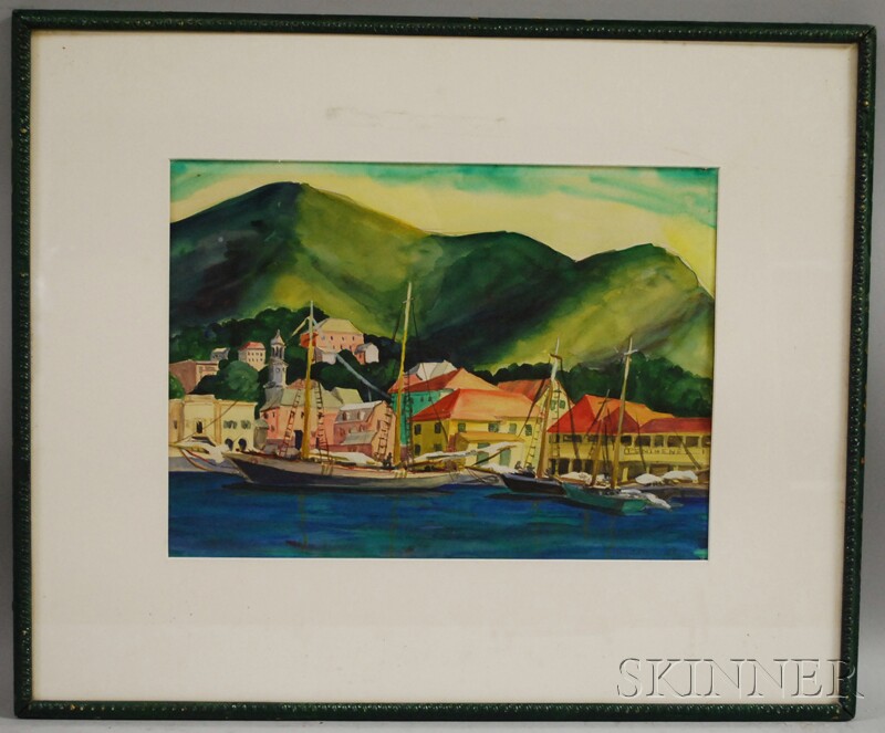 Appraisal: Charlotte Harrington Scott American - St Croix Harbor Scene Signed