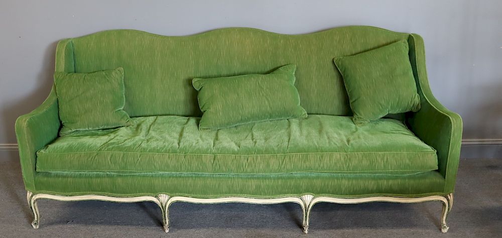 Appraisal: Louis XV Style Down Filled Sofa Great lines and very