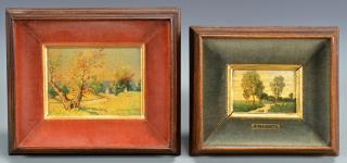 Appraisal: Two Miniature Landscapes Menichetti Mario Menichetti Italian - two miniature