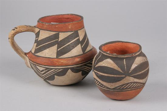 Appraisal: TWO PIECES AMERICAN INDIAN POTTERY - Largest in high