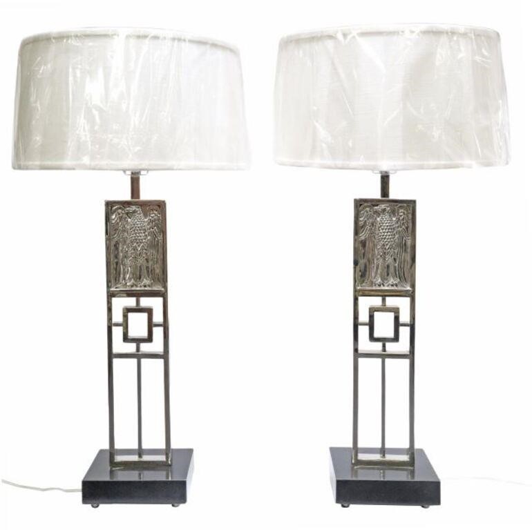 Appraisal: pair Contemporary Republic single-light table lamps Global Views having pierced