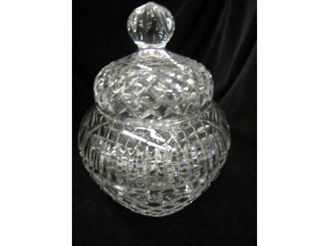 Appraisal: Cut Crystal Covered Jar fine quality tall excellent