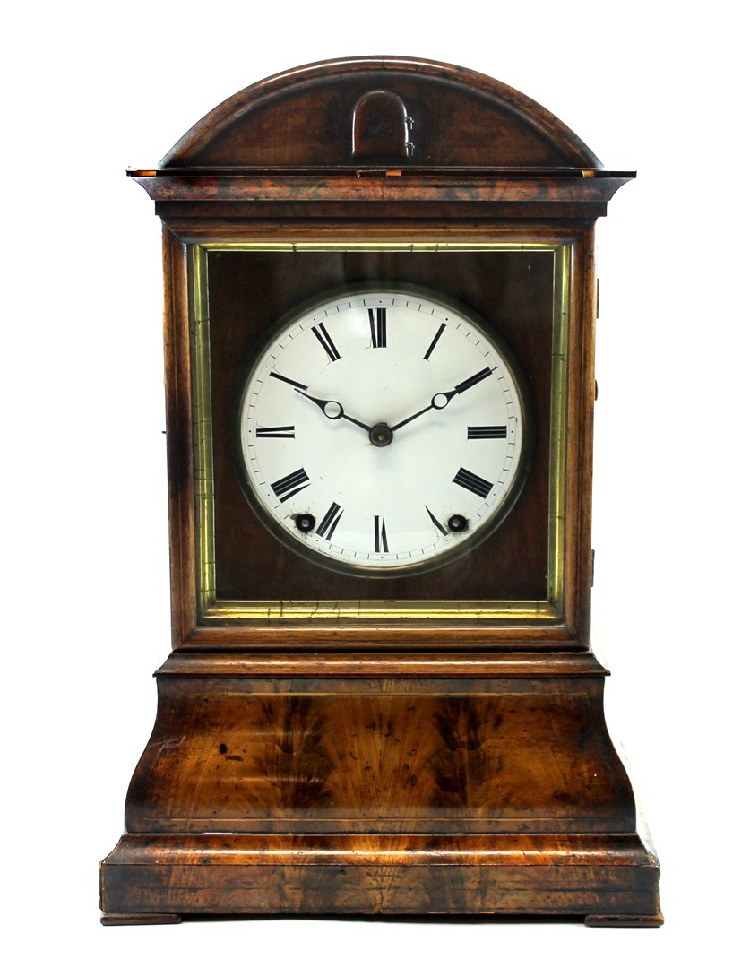 Appraisal: An Austrian boxwood strung mahogany striking mantel 'cuckoo' clock early