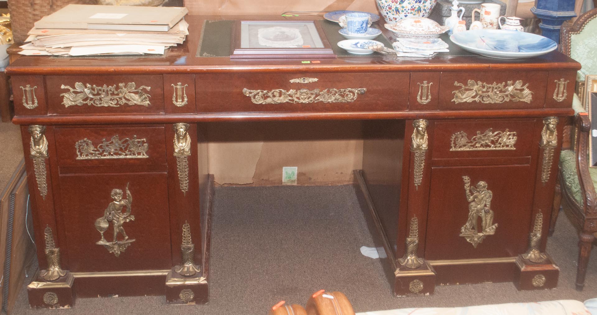 Appraisal: Classical style ormolu mounted office desk Undernumber