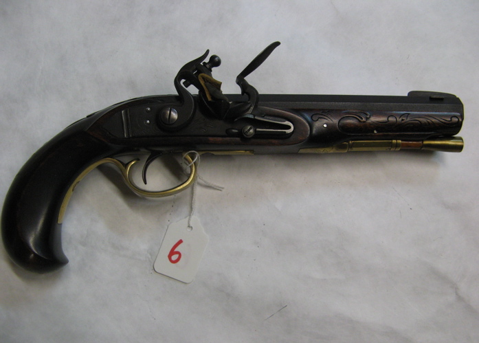 Appraisal: A W LENHART CUSTOM MADE BLACK POWDER FLINTLOCK PISTOL caliber