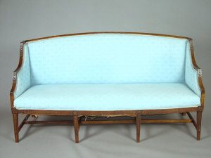 Appraisal: A mahogany framed settee late th century the bell flower