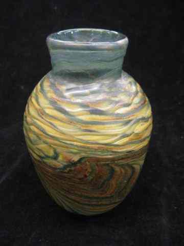 Appraisal: D H Smith Art Glass Vase swirling iridescent pulled feather