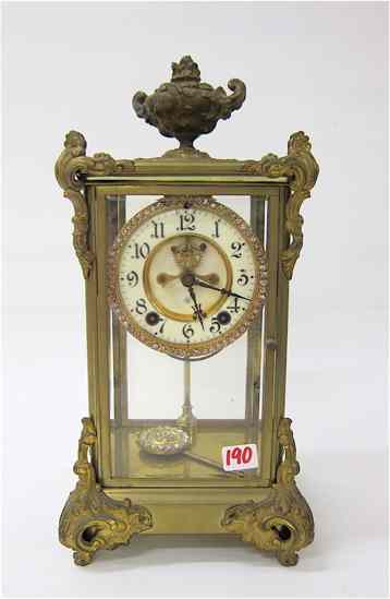 Appraisal: CRYSTAL REGULATOR MANTEL CLOCK Ansonia Clock Co ''Marquis'' model c