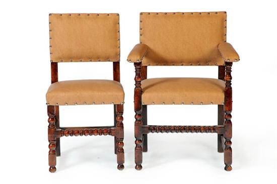 Appraisal: SET OF TEN CROMWELLIAN-STYLE SIDE CHAIRS Probably England late th-early