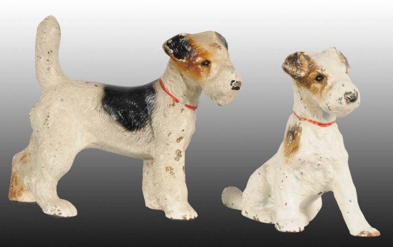 Appraisal: Wirehaired Terrier Dog Cast Iron Bookends Description Made by Hubley