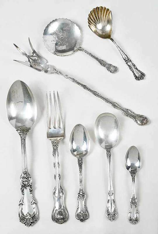 Appraisal: Twenty Pieces Sterling Flatware American th century including lettuce fork