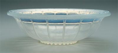 Appraisal: Lalique Cremieu bowl clear and opalescent glass concentric sawtooth border