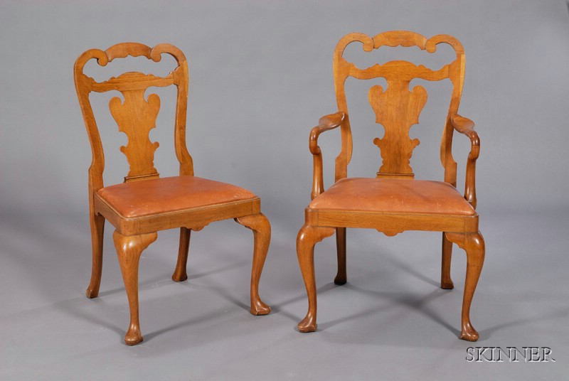 Appraisal: Set of Twelve Early Georgian Style Walnut Side Chairs th