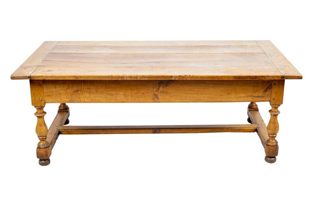 Appraisal: RUSTIC PINE COFFEE TABLEwith a single drawer at one short