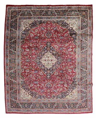 Appraisal: Hand-tied Persian Mashad rug approx ' l ' w