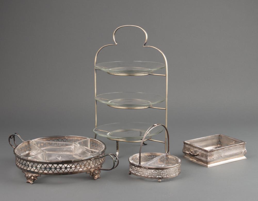 Appraisal: Good Group of Crystal Serving Pieces incl English silverplate dessert