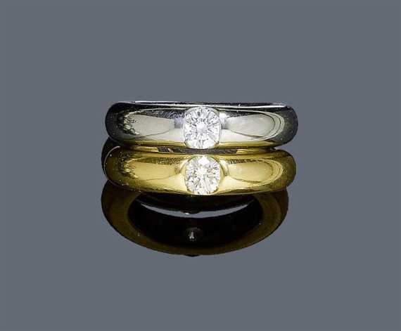 Appraisal: PAIR OF DIAMOND RINGS CARTIER ELLIPSE White and yellow gold