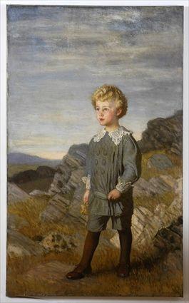 Appraisal: BRITISH SCHOOL FULL-LENGTH PORTRAIT OF A BOY Oil on canvas