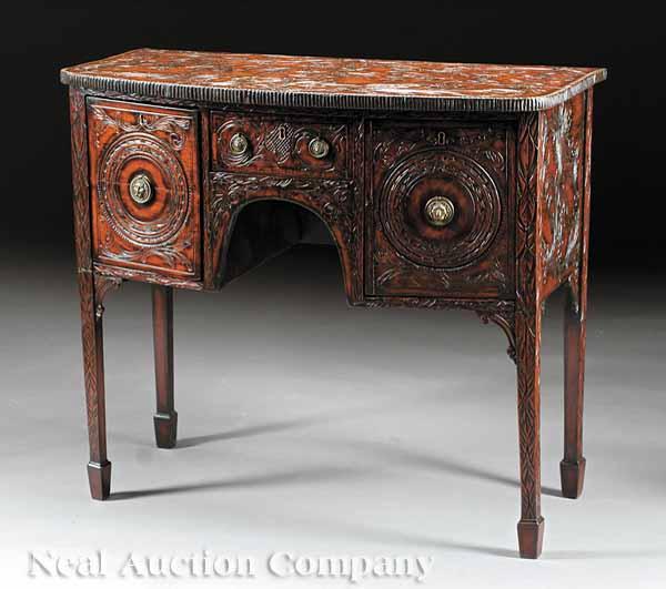 Appraisal: An Irish George III Carved Mahogany Serving Table th c