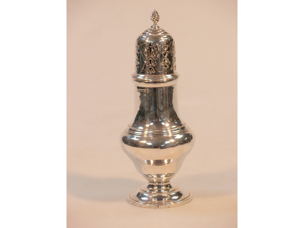 Appraisal: A George V silver sugar castor of baluster form with