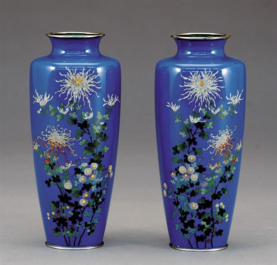 Appraisal: Pair Japanese cloisonne enamel vases Meiji period late th century