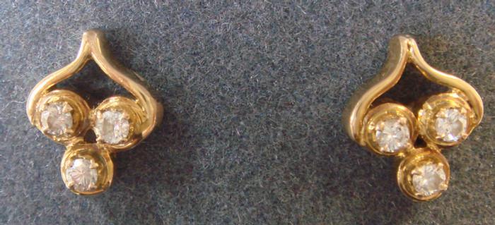 Appraisal: Pair of K YG Diamond Earrings screw post backings each