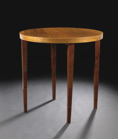 Appraisal: Art Deco Walnut Occasional Table early th century the highly