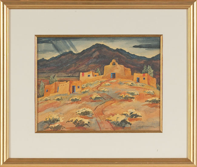 Appraisal: Alma Jordon Knauber American b Southwestern Scene watercolor paper x