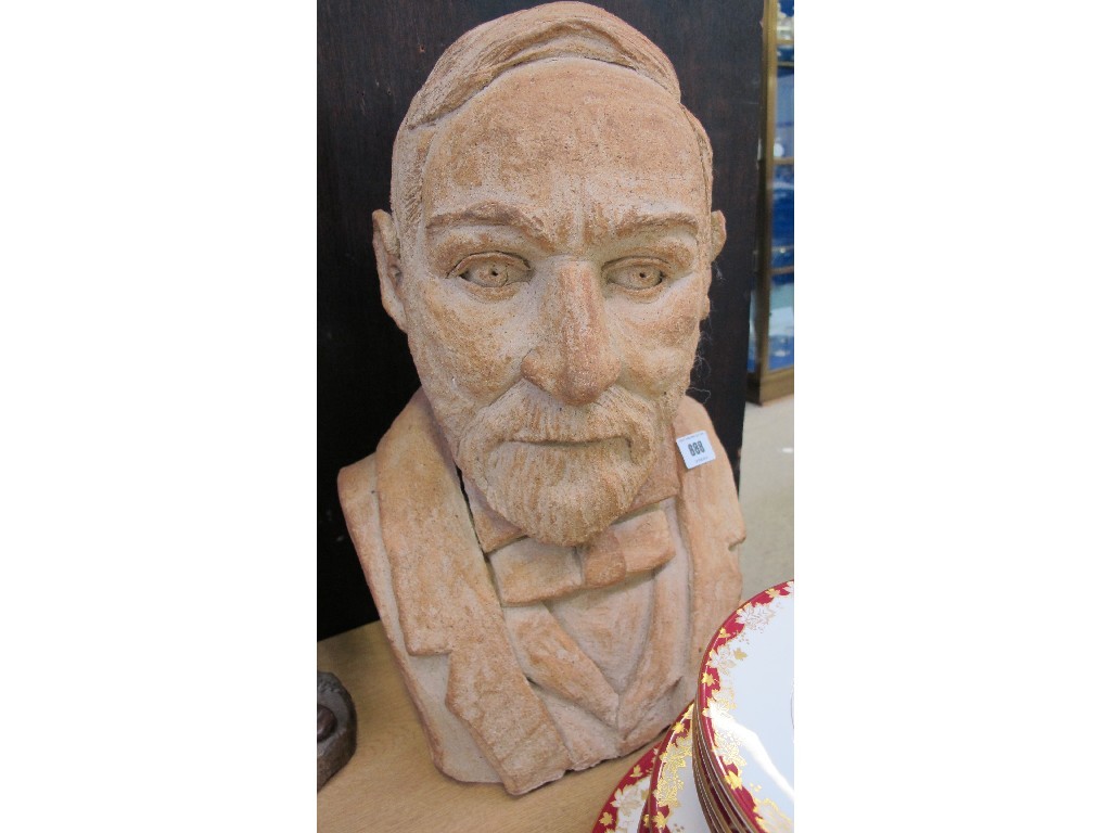 Appraisal: Large pottery portrait bust of a gentleman