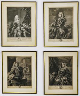 Appraisal: th th c Continental military engravings Group of four late