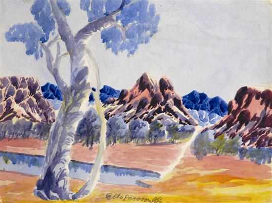 Appraisal: Otto Pareroultja - Gum by the Water watercolour signed 'Otto