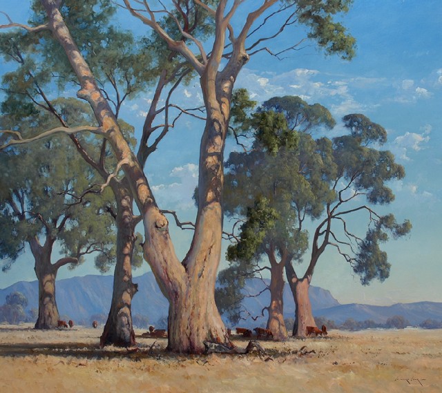 Appraisal: Leonard Long born The Family of Red Gums Grampians oil