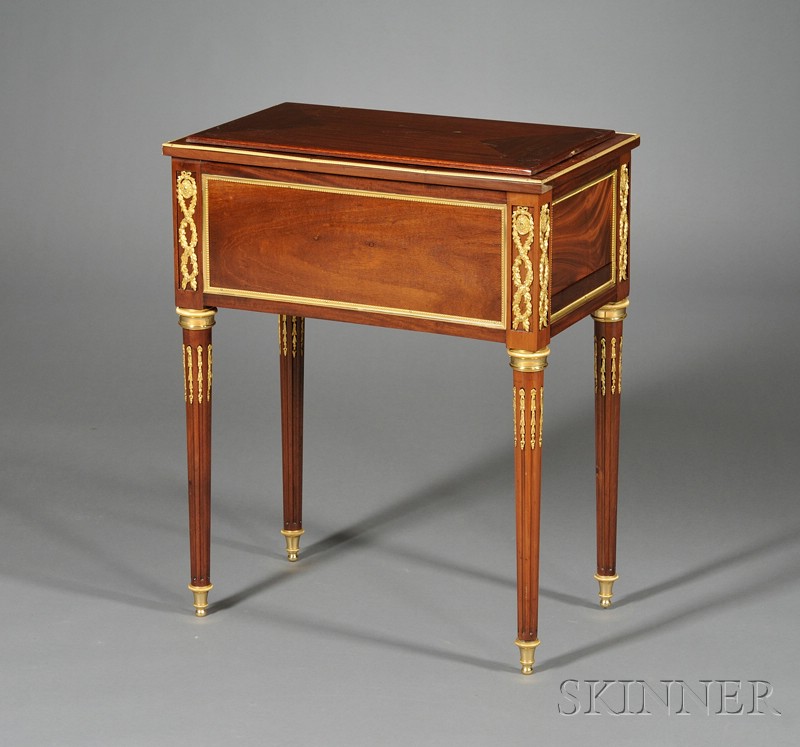 Appraisal: Louis XVI Ormolu Mounted Mahogany Jardiniere Table c stamped B