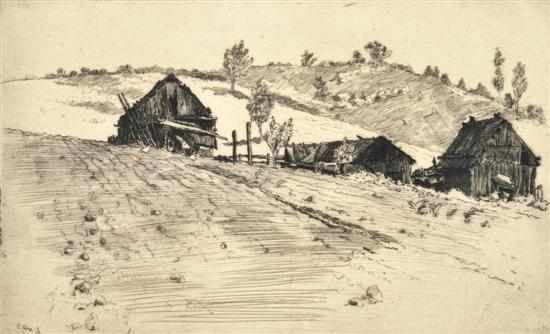 Appraisal: Sidney Ure Smith - Picton Farm etching x cm