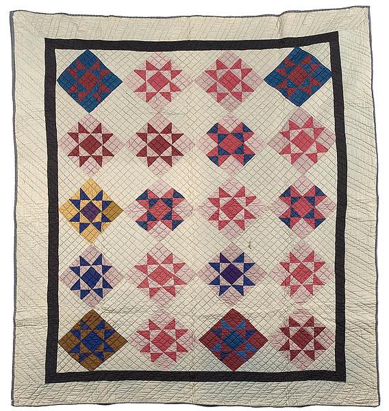 Appraisal: AMISH PIECED QUILT IN NINE-PATCH VARIATION Midwestern states first half