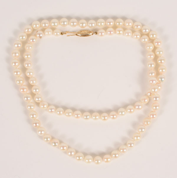 Appraisal: Strand mm x mm Cultured Pearls long