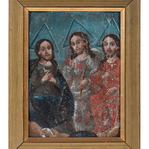 Appraisal: Spanish Colonial School th Century Madonna Child and The Trinity